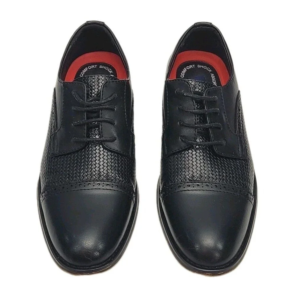 Ashford Hayes Dress Shoe Express Black Oxford Size 9 Men Derby Man-Made Upper